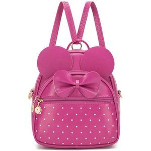 KL928 Girls Bowknot Polka Dot Cute Mini Backpack Small Daypacks Convertible